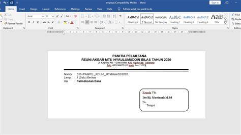 Contoh Kop Amplop
