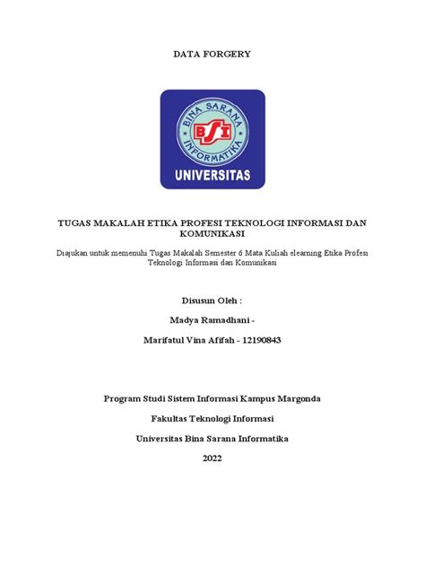 Contoh Latar Belakang Makalah Data Forgery