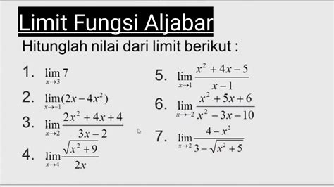 Contoh Limit Fungsi