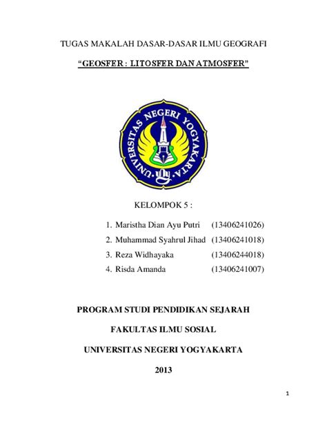 Contoh Makalah Geosfer