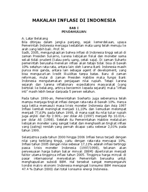 Contoh Makalah Inflasi