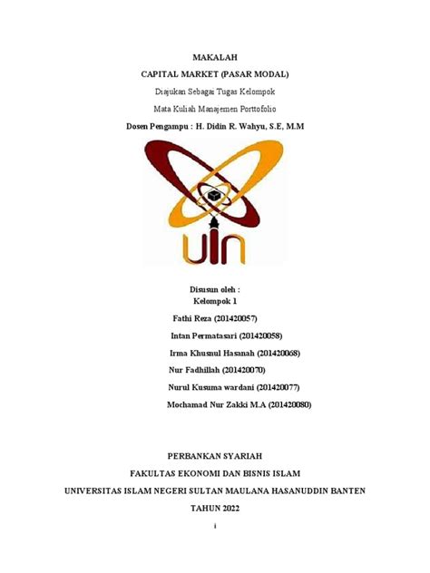 Contoh Makalah Pasar