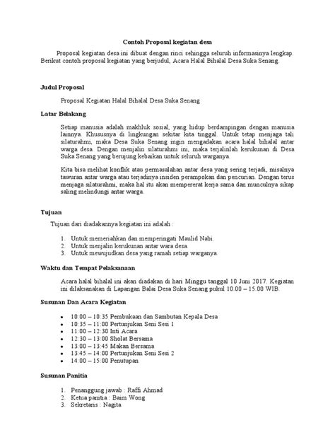 Contoh Membuat Proposal Desa