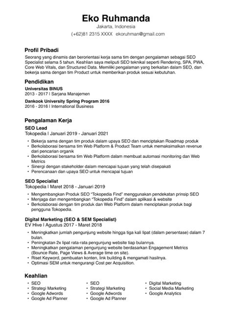 Contoh Membuat Resume