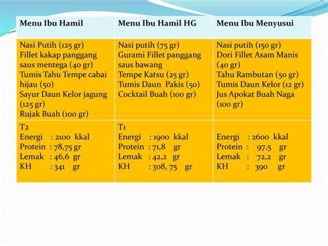 Contoh Menu Makanan Ibu Hamil