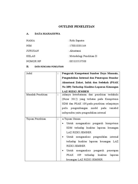 Contoh Outline Proposal