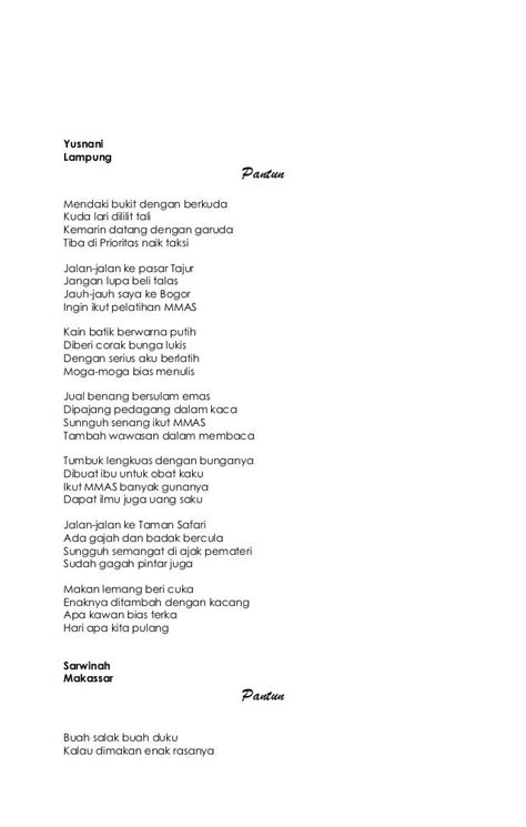 Contoh Pantun Lampung