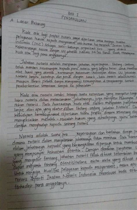 Contoh Paper Tulis Tangan