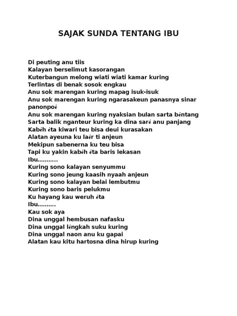 Contoh Parafrase Sajak Sunda