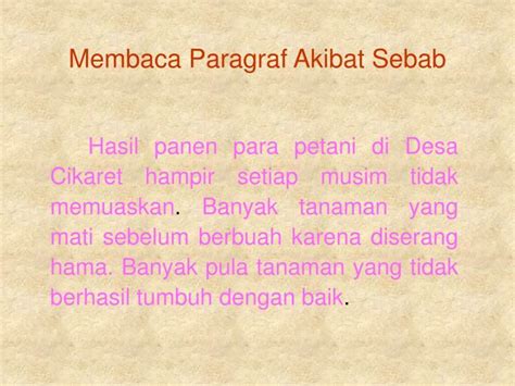 Contoh Paragraf Sebab Akibat