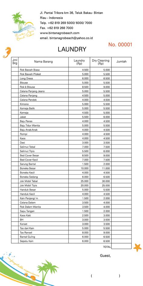 Contoh Pembukuan Laundry Kiloan