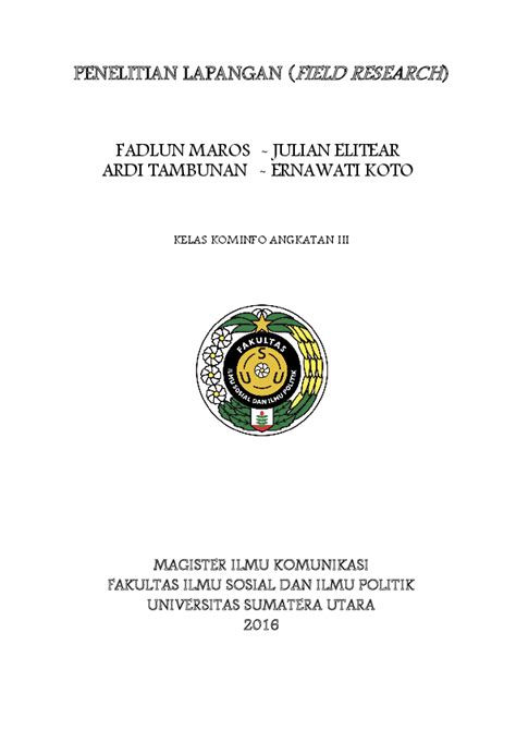 Contoh Penelitian Field Research