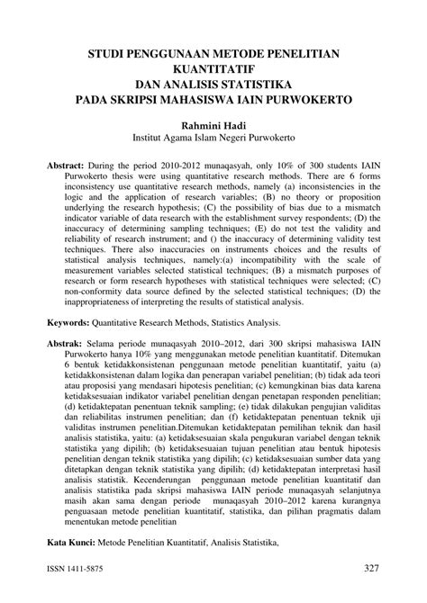 Contoh Penelitian Statistika