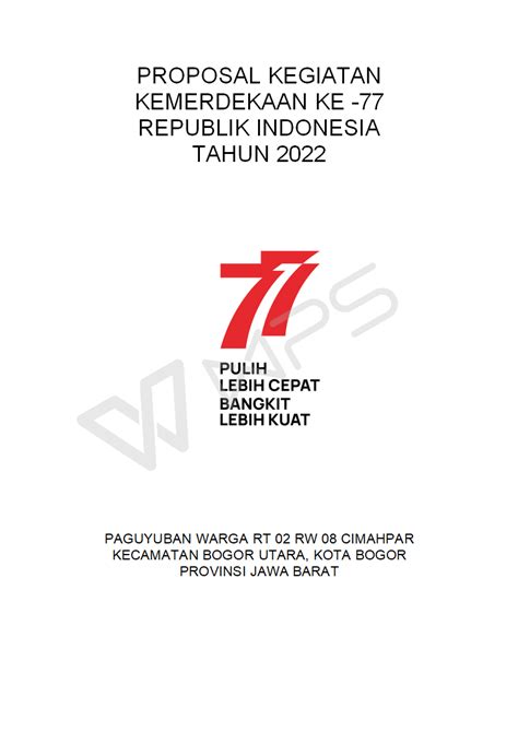 Contoh Pengajuan Proposal 17 Agustus