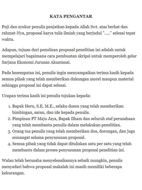 Contoh Pengantar Proposal