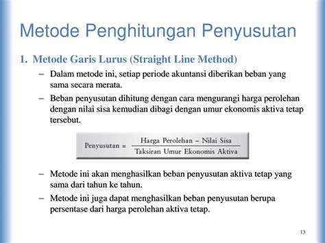 Contoh Penghitungan Straight Line
