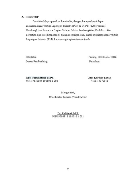 Contoh Penutup Pada Proposal Pmw