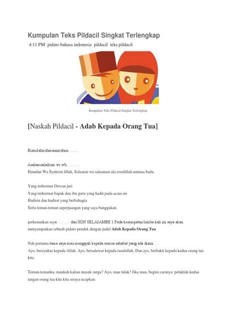 Contoh Pildacil Singkat