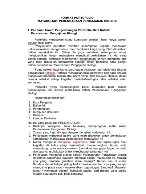 Contoh Portofolio Tugas