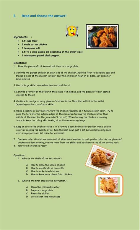 Contoh Procedure Text How To Make Fried Chicken
