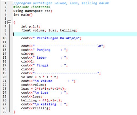 Contoh Program C++ Sederhana