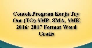 Contoh Program Kerja Try Out Format Word