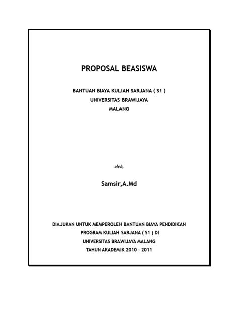 Contoh Proposal Beasiswa Pdf