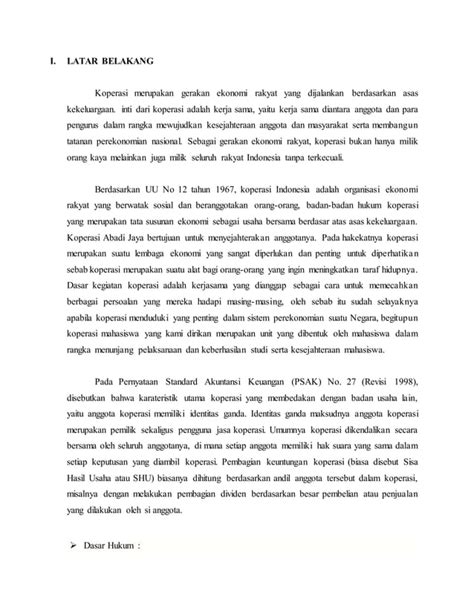 Contoh Proposal Diklat Koperasi