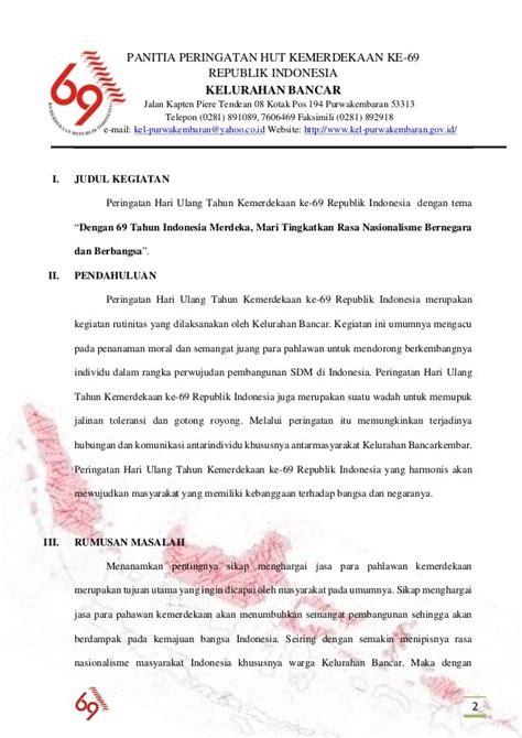 Contoh Proposal Hut Ri Di Desa