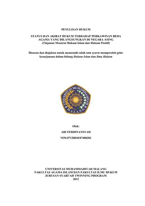 Contoh Proposal Judul Skripsi Hukum Perdata