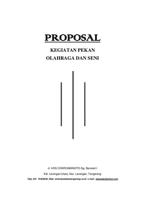 Contoh Proposal Olahraga
