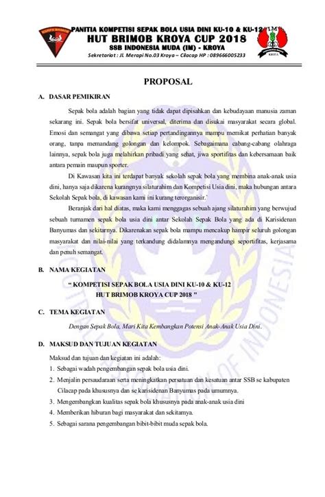 Contoh Proposal Pertandingan Bola