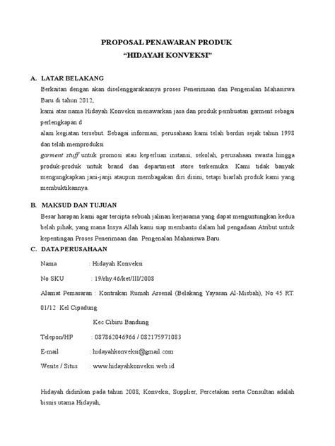 Contoh Proposal Promosi Produk Barang