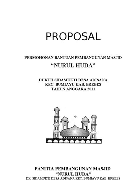 Contoh Proposal Rehab Masjid