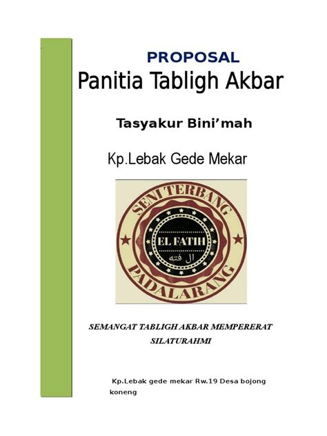 Contoh Proposal Tabligh Akbar Singkat
