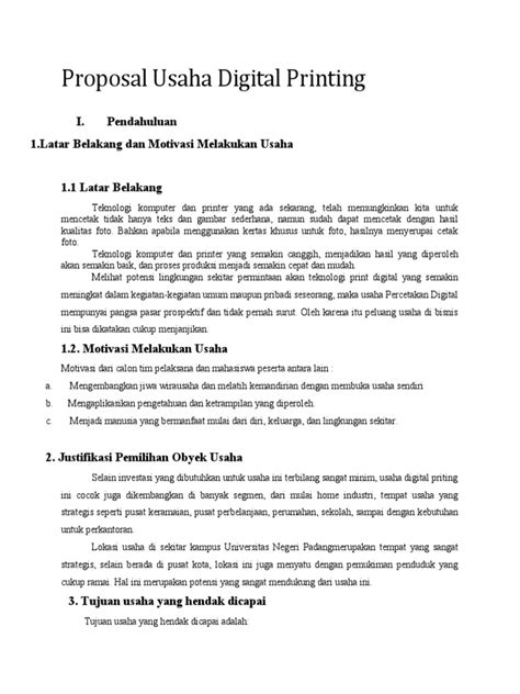 Contoh Proposal Usaha Digital Printing Pdf
