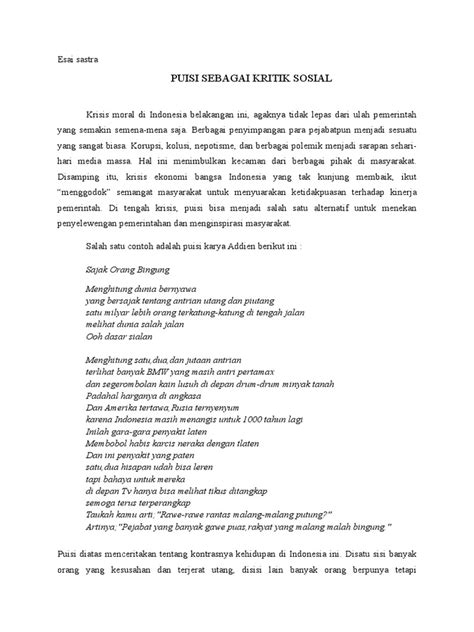 Contoh Puisi Esai