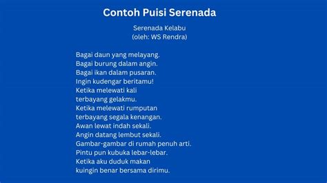 Contoh Puisi Serenada