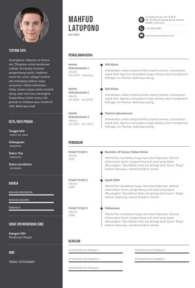 Contoh Resume Fresh Graduate Malaysia