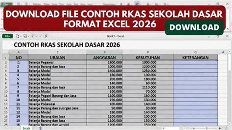 Contoh Rkas Sd 2018 Format Excel