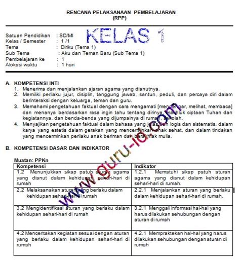 Contoh Rpp K13 Sd