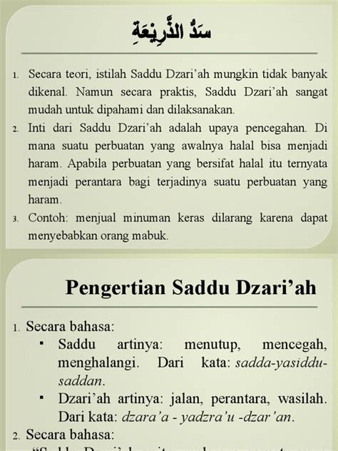 Contoh Saddu Zara I
