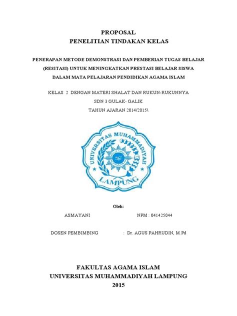 Contoh Seminar Proposal Pai