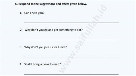 Contoh Soal Bahasa Inggris Offering Help