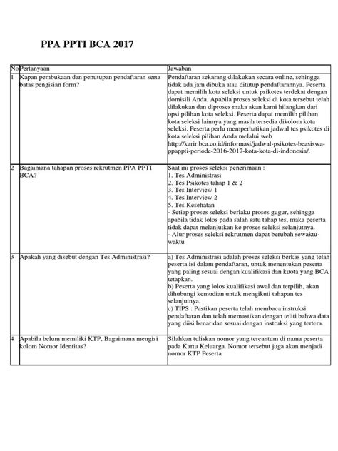 Contoh Soal Beasiswa Bca