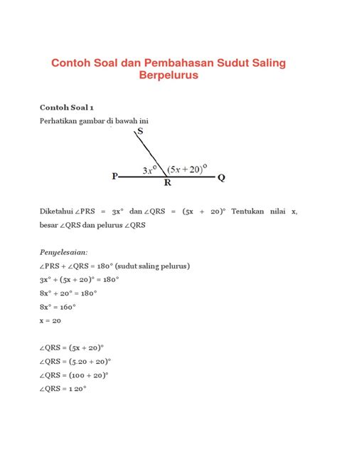 Contoh Soal Berpelurus