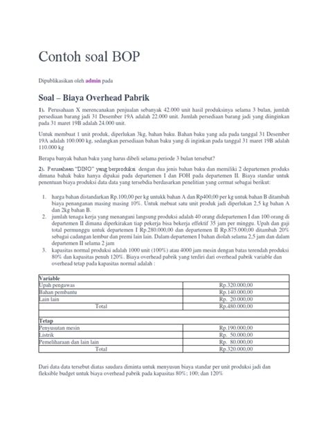 Contoh Soal Bop