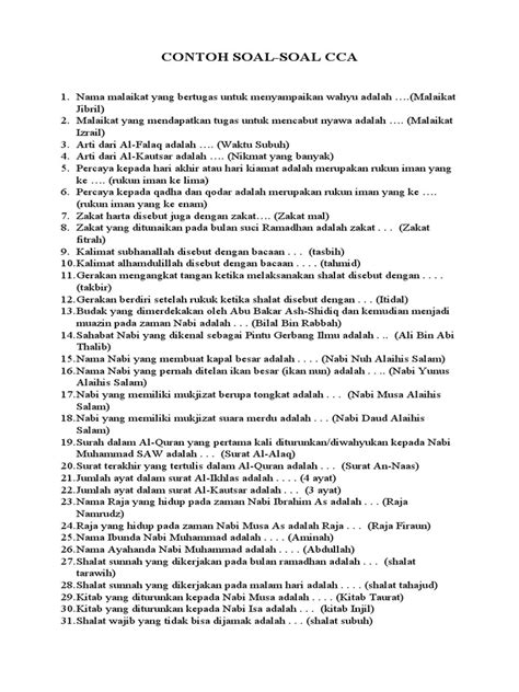 Contoh Soal Cca Kristen