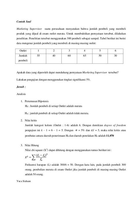 Contoh Soal Chi Square