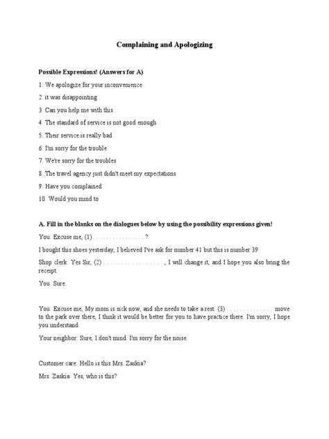 Contoh Soal Complaining